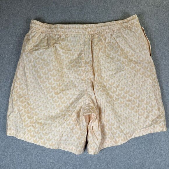 Adidas originals mens 2xl mono all over print shorts drawstring tan beige white - Picture 3 of 8